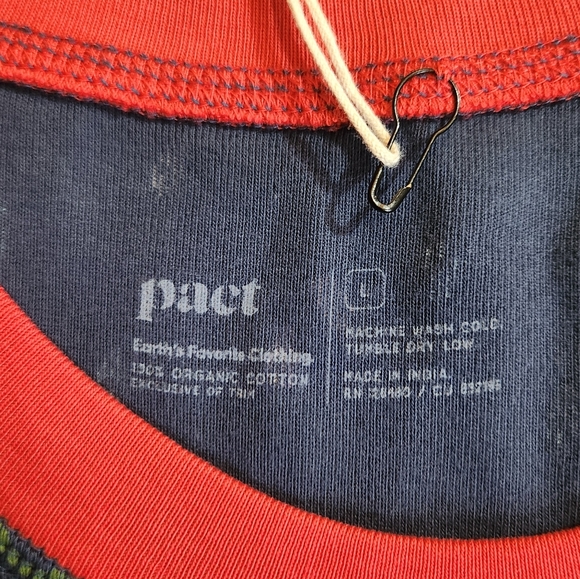 Pact Organic Dream Bigger Pajama Set Christmas Lights Size L - Picture 6 of 16